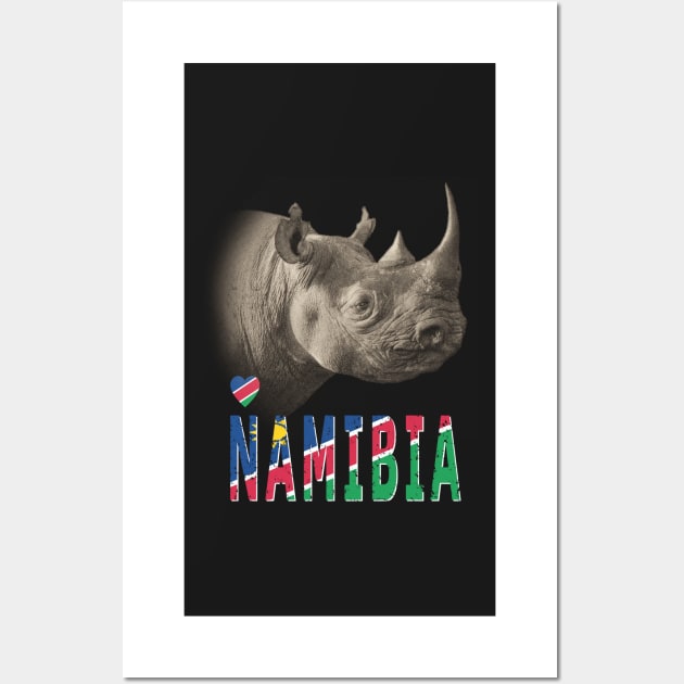 Love Namibia Black Rhino Wall Art by scotch